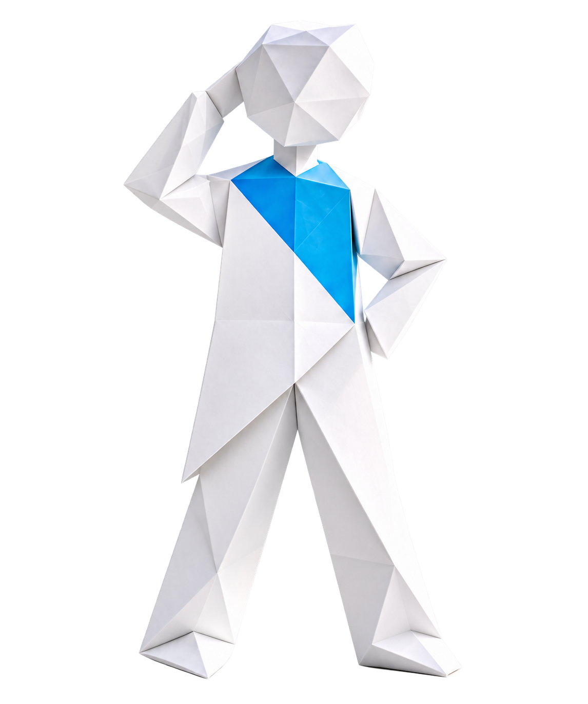 Stilisierte Origami-Figur als Symbol für Orientierung im Reha-Management